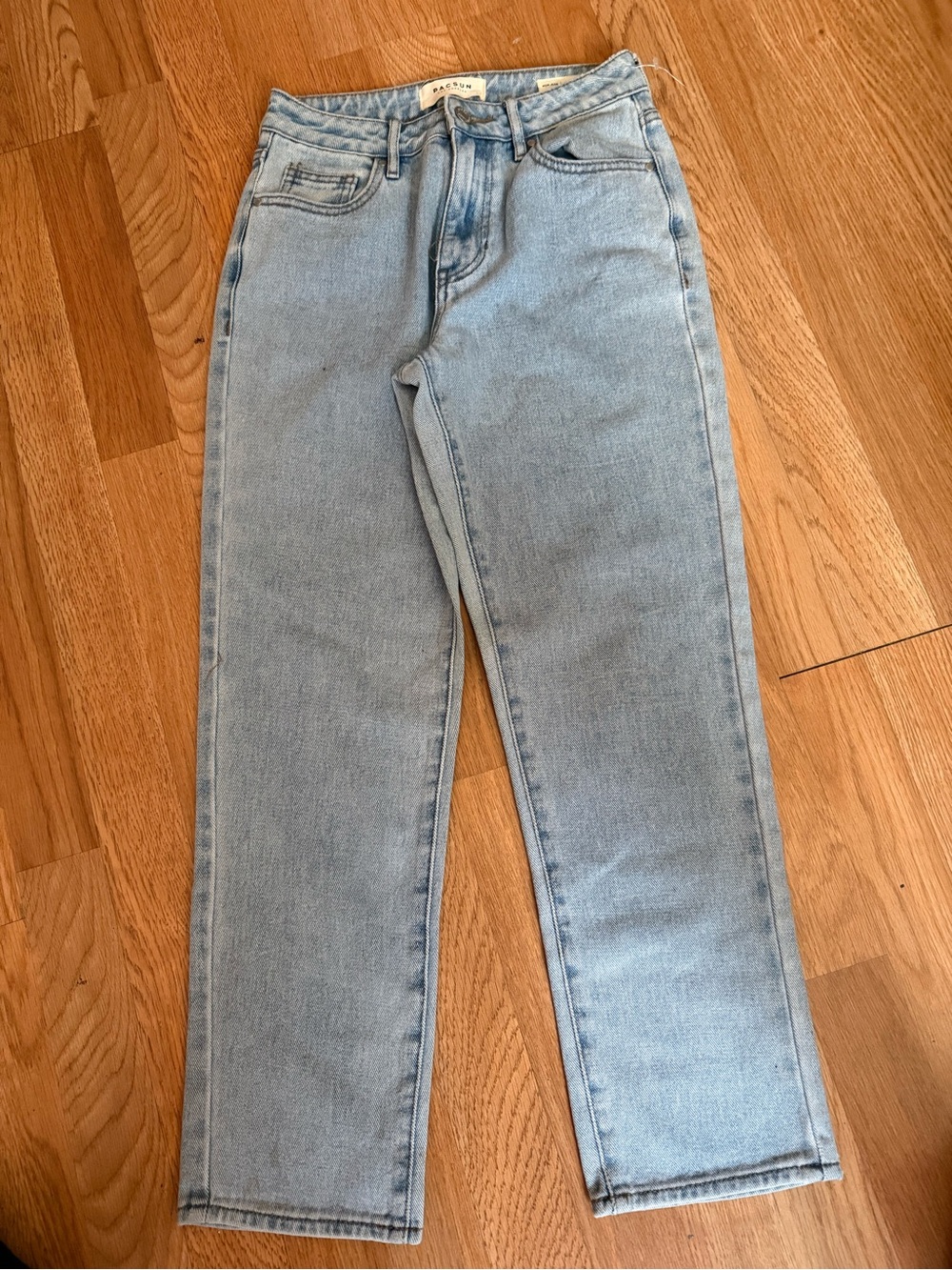 Pacsun Mom Jeans 24” Light Blue High-Rise Straight Jeans